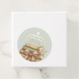 Unser neues Kapitel erwartet die Pink Bow Baby Dus Geschenkanhänger