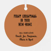 Unser neues Personalisiertes Jahr in Adobe Ornament Aus Metall (Rückseite)