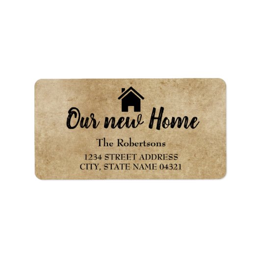 Unser neues Zuhause Adressaufkleber (Vorne)