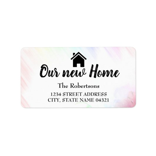 Unser neues Zuhause Adressaufkleber (Vorne)