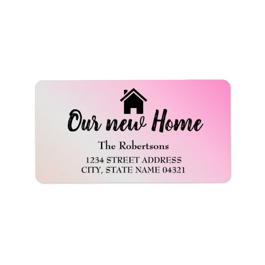 Unser neues Zuhause Adressaufkleber (Vorne)