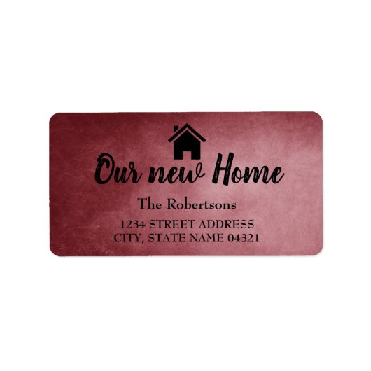 Unser neues Zuhause Adressaufkleber (Vorne)