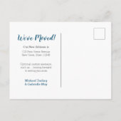 Unser neues Zuhause Custom Full Bleed Foto haben w Ankündigungspostkarte (Rückseite)