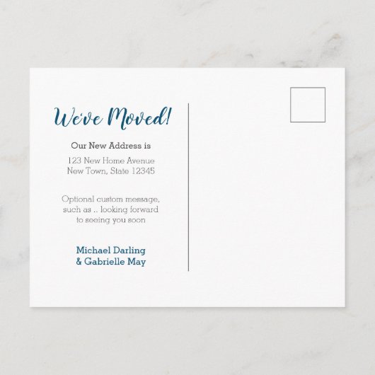 Unser neues Zuhause Custom Full Bleed Foto haben w Ankündigungspostkarte (Rückseite)