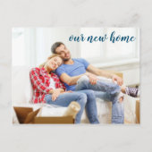 Unser neues Zuhause Custom Full Bleed Foto haben w Ankündigungspostkarte (Vorderseite)
