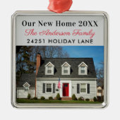 Unser neues Zuhause Elegantes individuelles Foto Ornament Aus Metall (Vorne)