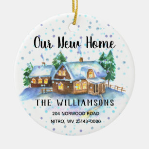 Unser neues Zuhause-Foto "Address Holiday Keepake" Keramik Ornament