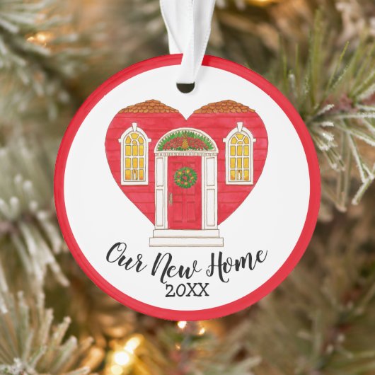 Unser neues Zuhause-Herzjahr Personalisiert Ornament (Baum)