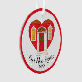 Unser neues Zuhause-Herzjahr Personalisiert Ornament (Vorderseite)
