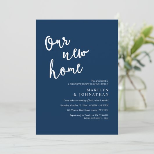 Unser neues Zuhause-Party, Rustic Housewarming Einladung (Stehend Vorderseite)