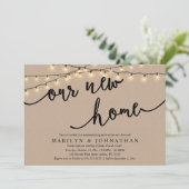 Unser neues Zuhause-Party, Rustic Housewarming Einladung (Stehend Vorderseite)