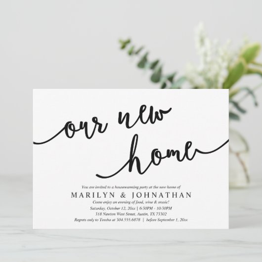 Unser neues Zuhause-Party, Rustic Housewarming Einladung (Stehend Vorderseite)