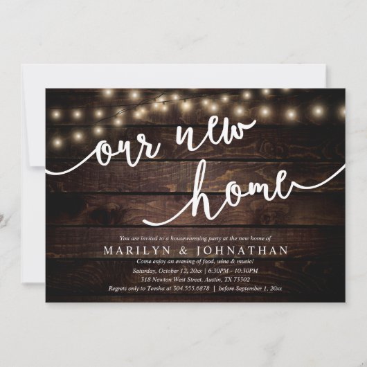 Unser neues Zuhause-Party, Rustic Housewarming Einladung (Vorderseite)