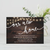 Unser neues Zuhause-Party, Rustic Housewarming Einladung (Stehend Vorderseite)