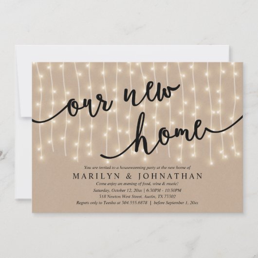 Unser neues Zuhause-Party, Rustic Housewarming Einladung (Vorderseite)