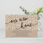 Unser neues Zuhause-Party, Rustic Housewarming Einladung (Stehend Vorderseite)