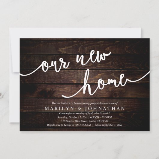 Unser neues Zuhause-Party, Rustic Housewarming Einladung (Vorderseite)