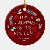 Unser neues Zuhause-Personalisiertes Geschenk für  Keramik Ornament (Vorne)