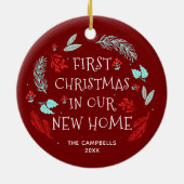 Unser neues Zuhause-Personalisiertes Geschenk für Keramik Ornament (Hinten)