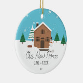 Unser neues Zuhause-Weihnachtsverzierungs-Geschenk Keramikornament (Rechts)