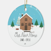 Unser neues Zuhause-Weihnachtsverzierungs-Geschenk Keramikornament (Links)