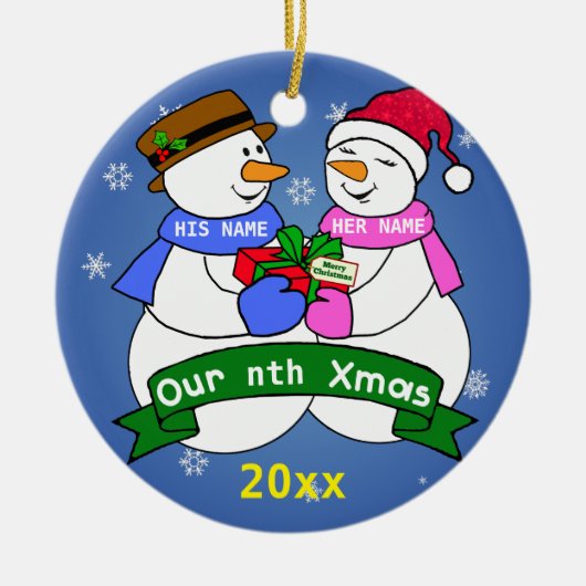 Unser Nth Weihnachten Keramik Ornament (Vorne)