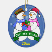 Unser Nth Weihnachten Keramik Ornament (Links)
