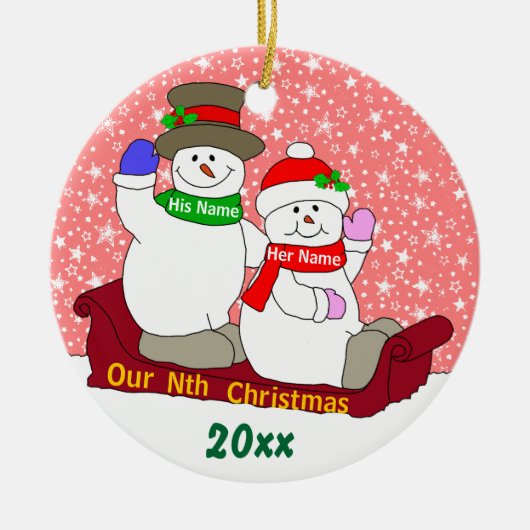 Unser Nth Weihnachten Keramik Ornament (Vorne)