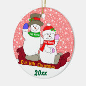 Unser Nth Weihnachten Keramik Ornament (Links)