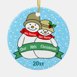 Unser Nth Weihnachten Keramikornament