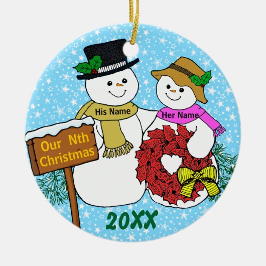 Unser Nth Weihnachten Keramikornament (Vorne)