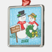 Unser Nth Weihnachten Silbernes Ornament (Links)