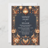 Unser Palace Hindi Henna Mehndi Indian Style Weddi Einladung (Vorderseite)