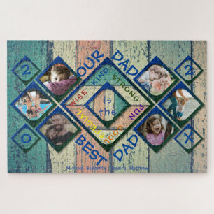 Unser Papa ist der beste Papa Holz-Fotocollage Puzzle