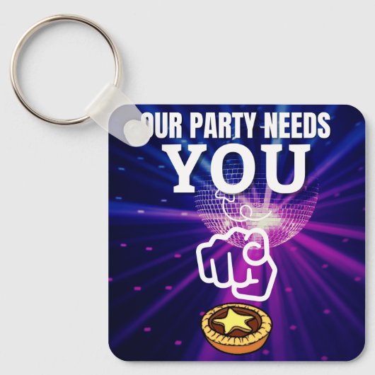 Unser Party braucht Sie - Mincepies Schlüsselanhänger (Vorderseite)