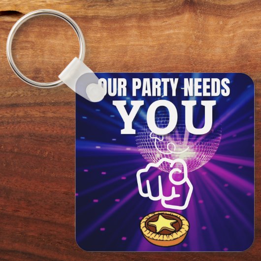 Unser Party braucht Sie - Mincepies Schlüsselanhänger (Vorderseite)