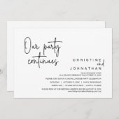 Unser Party geht weiter, Hochzeitsessen Einladung (Vorne/Hinten)