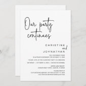 Unser Party geht weiter, Hochzeitsessen Einladung (Vorne/Hinten)