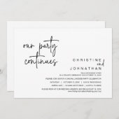 Unser Party geht weiter, Hochzeitsfeier Abendessen Einladung (Vorne/Hinten)