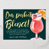 Unser perfekter Blend Funny Cocktail Save the Date Folieneinladung (Vorderseite)