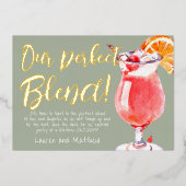 Unser perfekter Blend Funny Cocktail Save the Date Folieneinladung (Vorderseite)