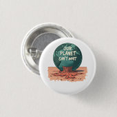 Unser Planet kann nicht warten – Klimaschutz Button (Vorne & Hinten)