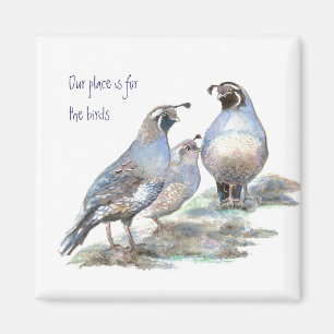 Unser Platz ist für Vögel, California Quail Magnet