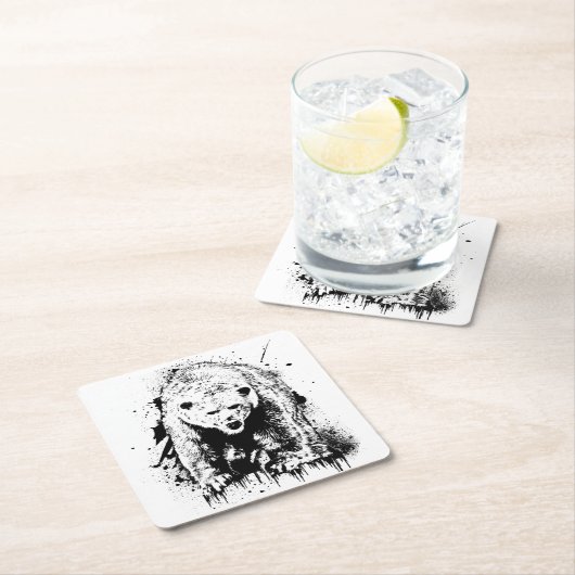 Unser Polaire Animal Vie Sauvage Nature Aventure Rechteckiger Pappuntersetzer (Vor Ort)