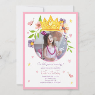 Unser Princess Foto Geburtstagsparty Einladungen