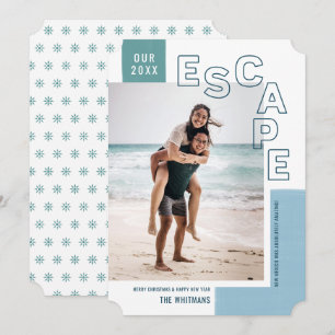 Unser Reise Escape Moderne Strand Foto Weihnacht Feiertagskarte
