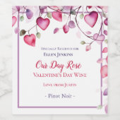Unser Rosé-Valentinstag Weinetikett (Einzelnes Label)
