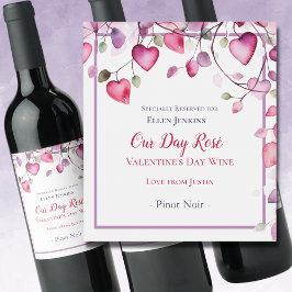 Unser Rosé-Valentinstag Weinetikett