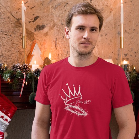 UNSER SAVIOR KING Christlich Men's Red Christmas T-Shirt