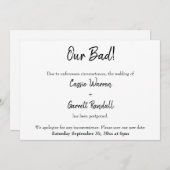 "Unser Schlechtes!" Verspätete Hochzeitsankündigun Einladung (Vorne/Hinten)